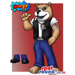 Cool Bulldog Mascot Drawing With Street Wear Clothes - Custom