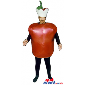 Red Apple Fruit Adult Size Costume Including A Stem Hat -
