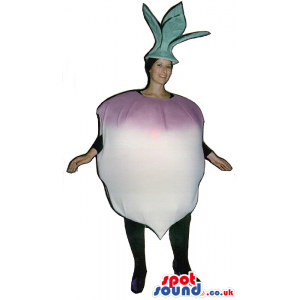 White And Purple Turnip Adult Size Costume Or Mascot - Custom