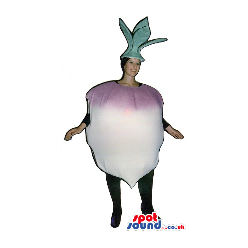 White And Purple Turnip Adult Size Costume Or Mascot - Custom