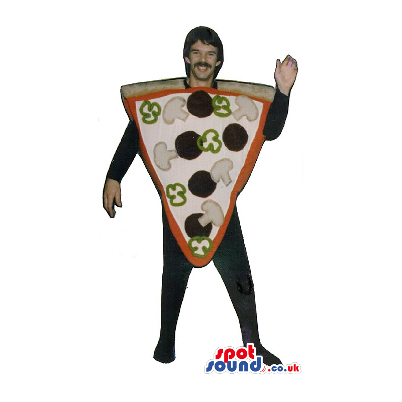 Mushroom And Olive Pizza Slice Adult Size Costume Or Mascot -