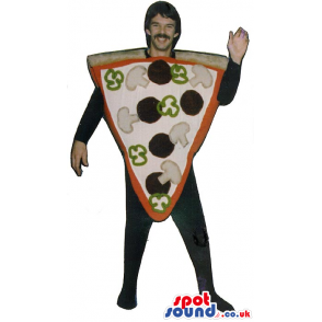 Mushroom And Olive Pizza Slice Adult Size Costume Or Mascot -