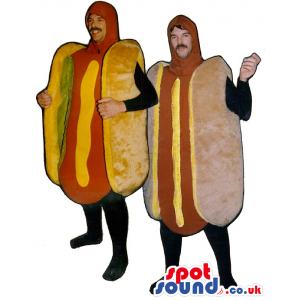 Two Kind Of Hot-Dog Adult Size Couple Costume Or Mascot -
