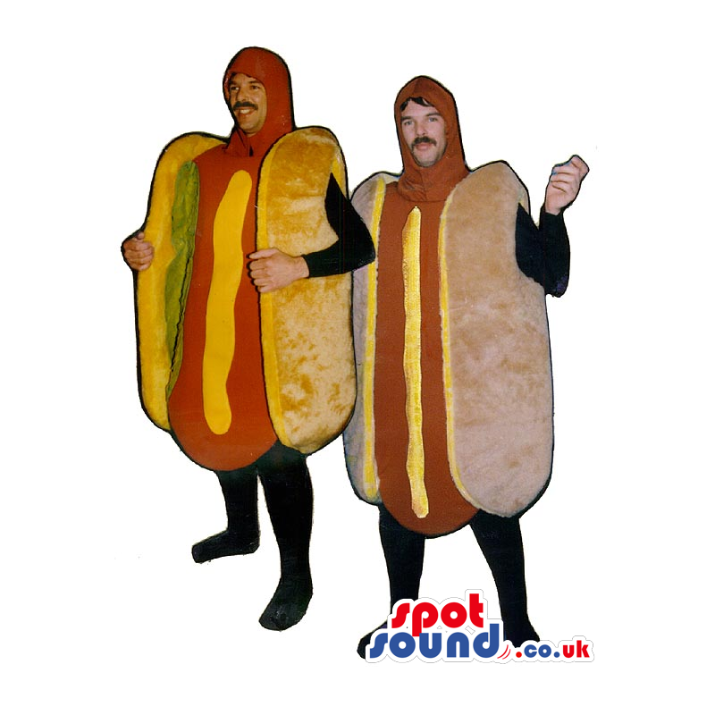 Two Kind Of Hot-Dog Adult Size Couple Costume Or Mascot -