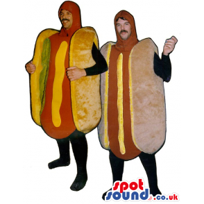 Two Kind Of Hot-Dog Adult Size Couple Costume Or Mascot -