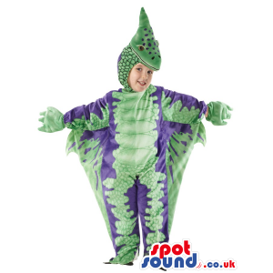 Green And Purple Dragon Children Size Plush Costume - Custom