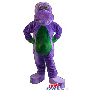 Flashy Purple Dragon Plush Mascot With A Green Belly. - Custom
