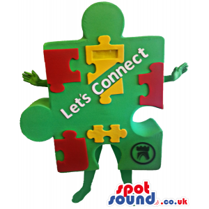 Jigsaw Puzzle With Pieces Mascot With Text And Logo And No Face