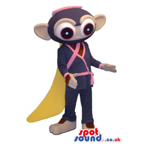 Fantasy Monkey Plush Mascot Wearing Martial Art Clothes And