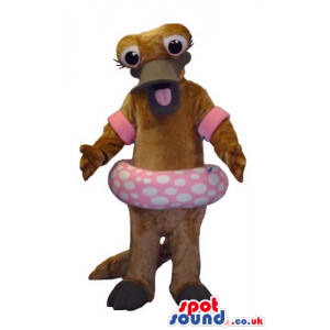 Platypus Animal Plush Mascot With An Inflatable Rubber Ring -