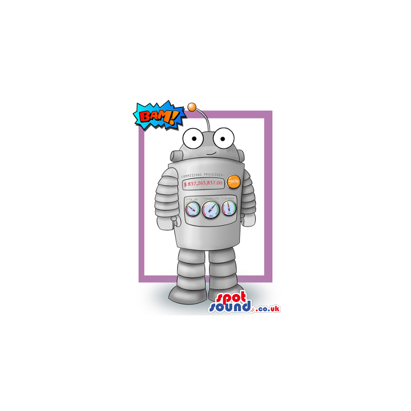 Buy Mascots Costumes in UK - Cute Robot Mascot Drawing With Funny Round Cartoon  Eyes Sizes L (175-180CM)