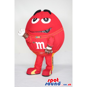 Cool Red Popular M&M'S Chocolate Plush Mascot With A Logo -