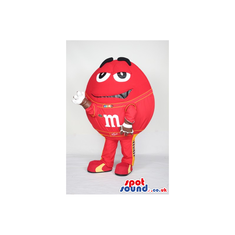 Cool Red Popular M&M'S Chocolate Plush Mascot With A Logo -