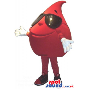 Great Big Red Drop Plush Mascot Wearing Cool Sunglasses -