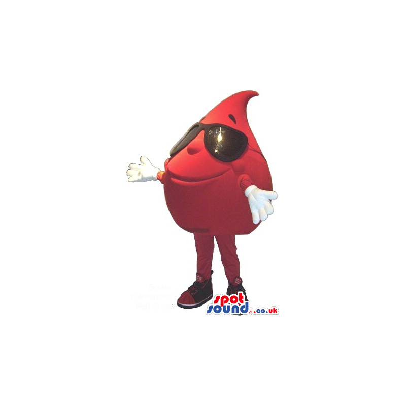 Great Big Red Drop Plush Mascot Wearing Cool Sunglasses -