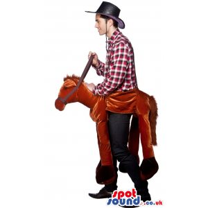 Horse-Rider Adult Size Costume With A Plush Horse - Custom