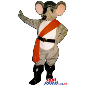Grey Mouse Animal Plush Mascot Wearing Pirate Gadgets - Custom