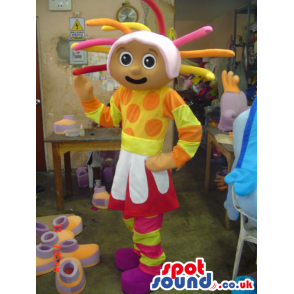 Flashy Cosmic Girl Plush Mascot With A Crazy Hairdo In Dot