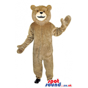 Customizable Beige Teddy Bear Plush Mascot With Beige Face -