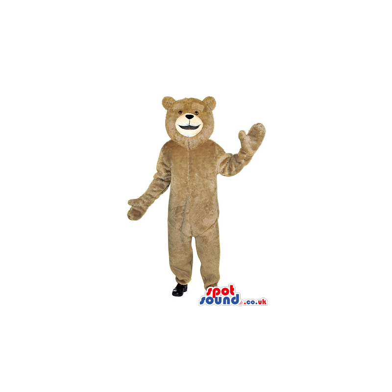 Customizable Beige Teddy Bear Plush Mascot With Beige Face -