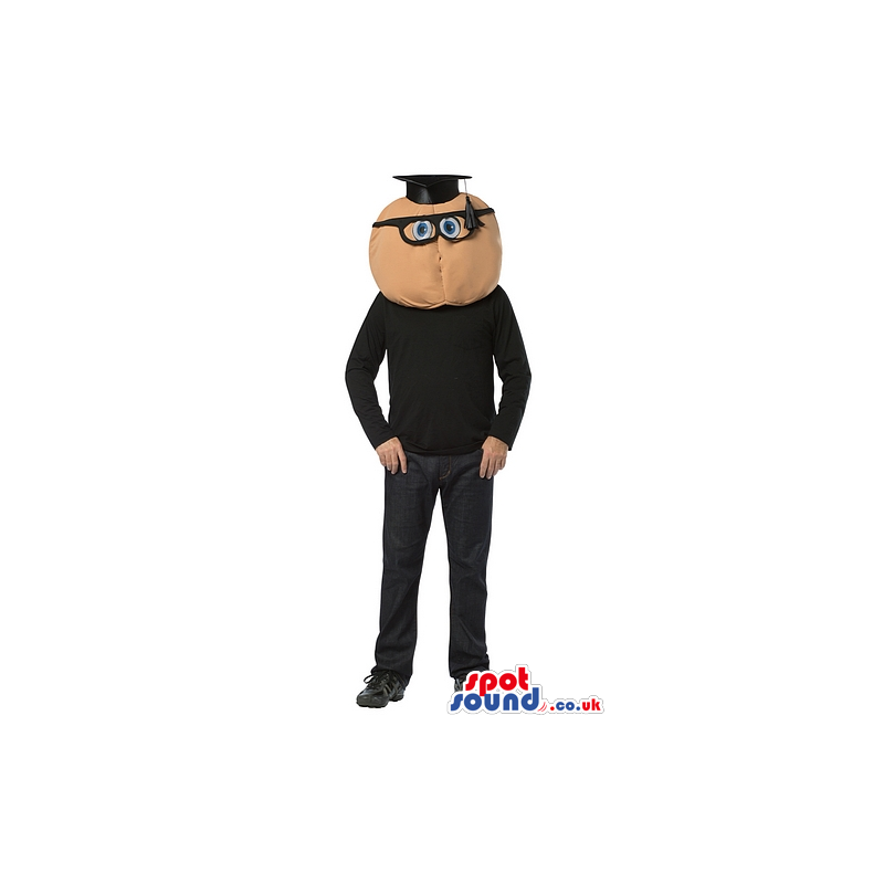 Round Head Teacher With Glasses Mascot Or Adult Size Costume -