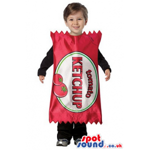 Ketchup Sauce Bag Children Size Costume With A Label