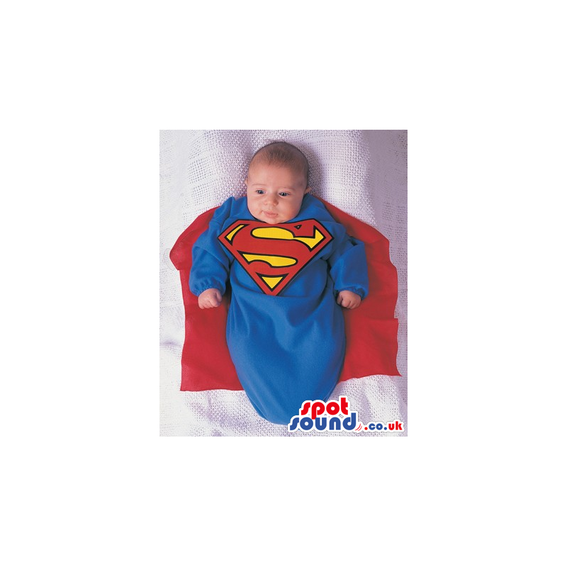 Cute Superman Hero Baby Size Costume With A Red Cape - Custom