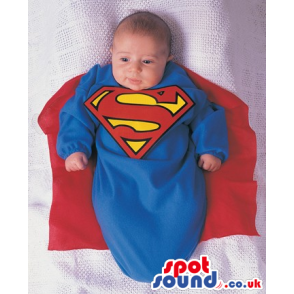 Cute Superman Hero Baby Size Costume With A Red Cape - Custom