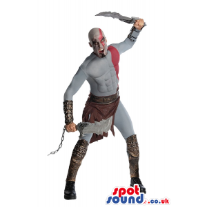 Strong Warrior Adult Size Costume With Two Weapons - Custom