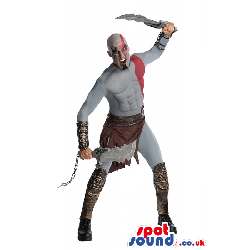 Strong Warrior Adult Size Costume With Two Weapons - Custom