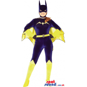 Batwoman Superhero Adult Size Costume In Purple Velvet Garments