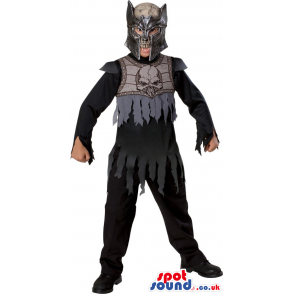 Scary Black Skull Hero Warrior Children Size Costume - Custom