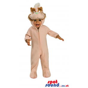 Cute All Pink Squirrel Baby Size Plush Costume With Tail -