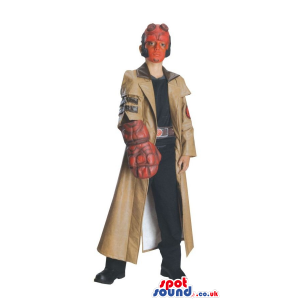 Scary Character Children Size Costume With Red Face And Jacket