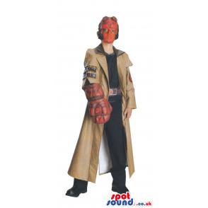 Scary Character Children Size Costume With Red Face And Jacket