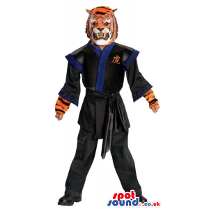 Tiger Character Costume Dressed In Martial Arts Garments -