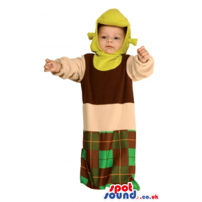 Green Shrek The Ogre Movie Character Baby Size Costume - Custom