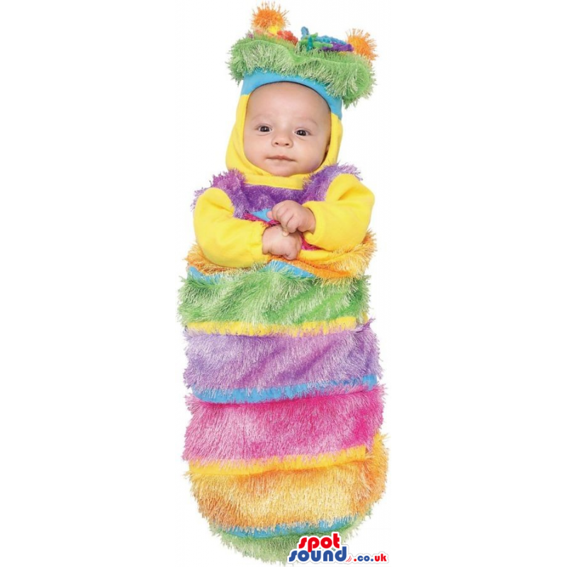 Colorful Caterpillar Bug Baby Size Hairy Plush Costume - Custom