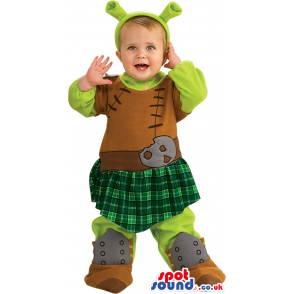 Green Shrek The Ogre Movie Character Baby Size Costume - Custom