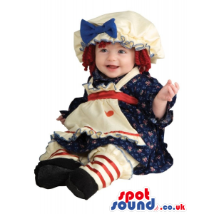Doll Toy Baby Size Costume With A Cute Dress And Hat. - Custom