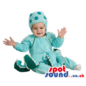 Blue Octopus Baby Size Plush Costume With Many Legs - Custom