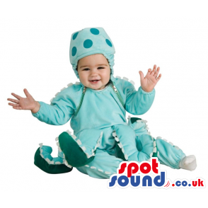 Blue Octopus Baby Size Plush Costume With Many Legs - Custom