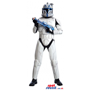 White Space Robot Warrior Adult Size Plush Costume With A