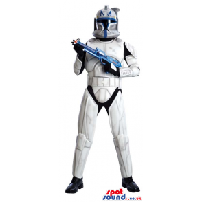 White Space Robot Warrior Adult Size Plush Costume With A