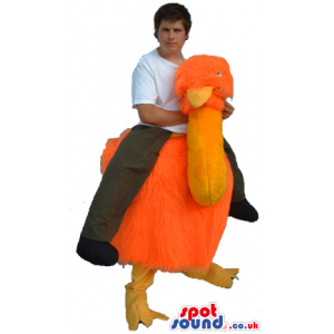 Amazing Orange Ostrich Walker Two-In-One Adult Size Costume -