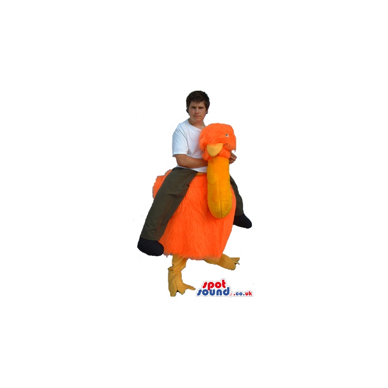 Amazing Orange Ostrich Walker Two-In-One Adult Size Costume -