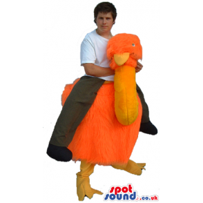 Amazing Orange Ostrich Walker Two-In-One Adult Size Costume -