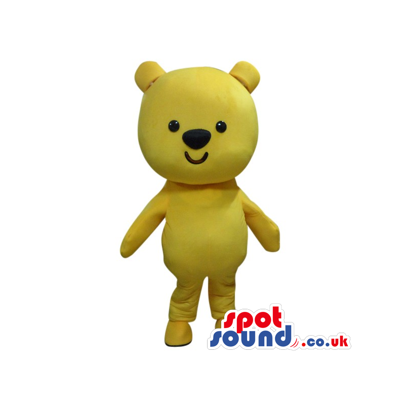 Cute Small Yellow Teddy Bear Mascot With A Simple Design -
