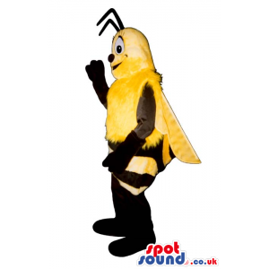 Customizable Bee Insect Plush Mascot With A Hairy Yellow Body -