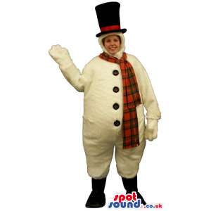 Snowman Christmas Adult Size Costume Or Mascot With A Big Belly